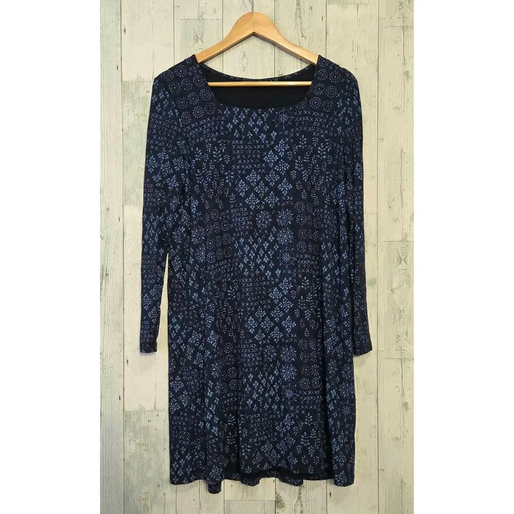 Gundren Sjoden Geometric Print Square Neck Sheath Dress Sz. M - Picture 2 of 5